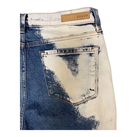 Cello High Waist Bleached Denim Mom Jeans Sz 13 Stretch Cowgirl Bohemian Country - Picture 7 of 11